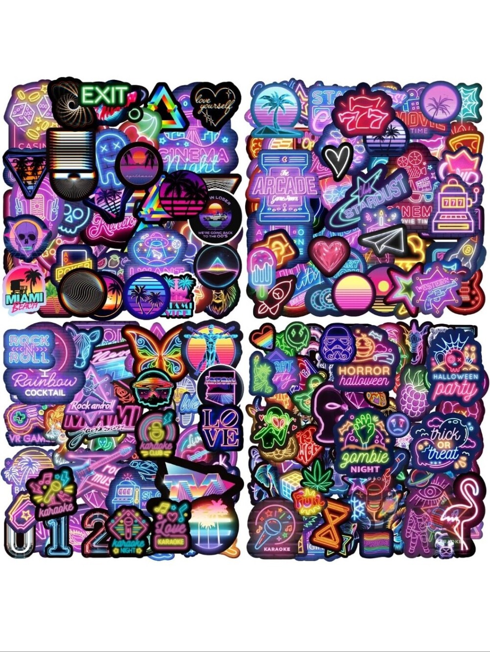 Neon Sticker Pack for Phones - Multicolor Decorative Decals